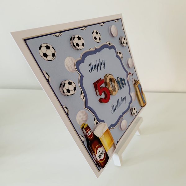 Happy 50th Birthday Greeting Card - Handmade - Image 2