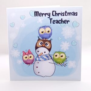 Pack of four teacher Christmas cards