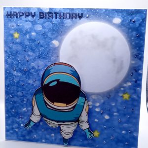 A fun spaceman birthday card