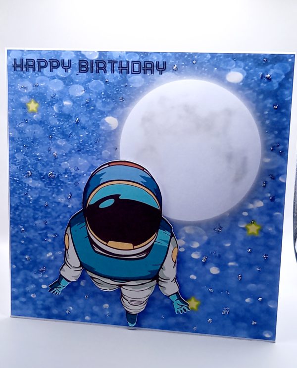 A fun spaceman birthday card