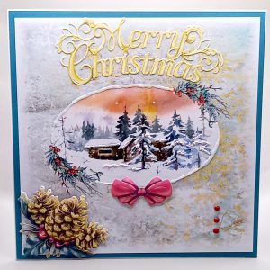 Winter scene, 3D Christmas card