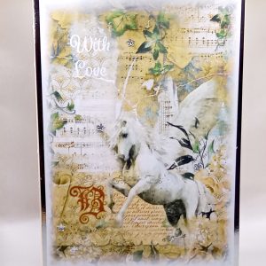A mystical unicorn With Love card