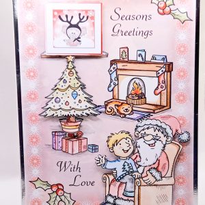 Pink decoupage Christmas card