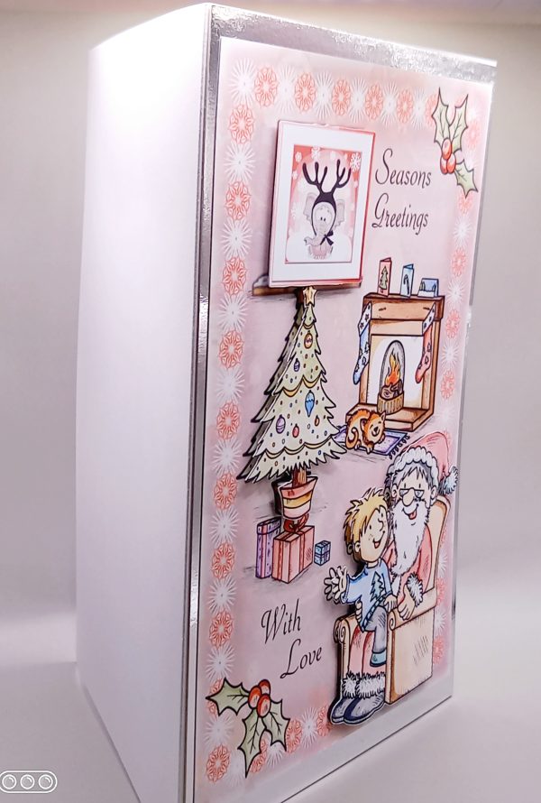 Pink decoupage Christmas card - Image 2