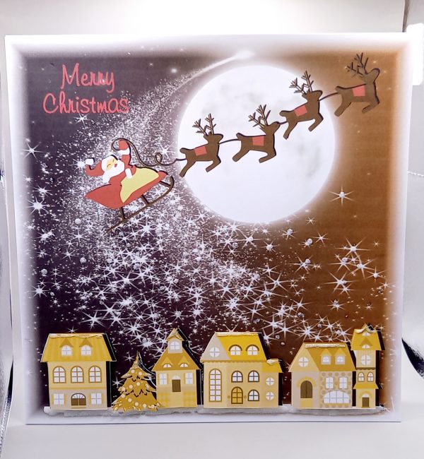 Large decoupaged Christmas card