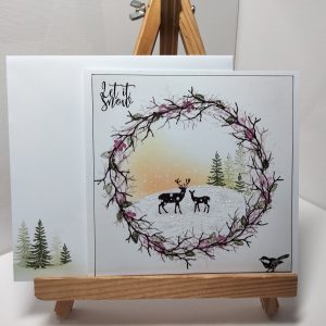 Wreath Scene Christmas Card (let it snow)