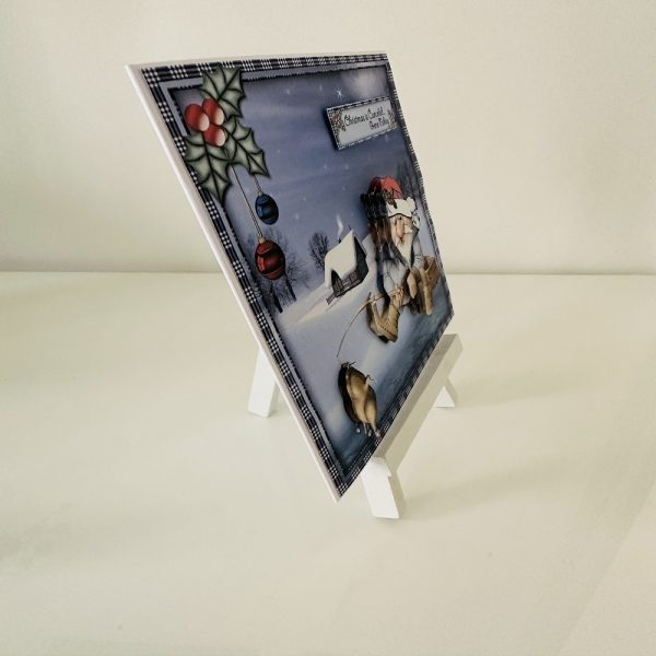Handmade 3D decoupage Christmas Card for Fisherman - Image 2