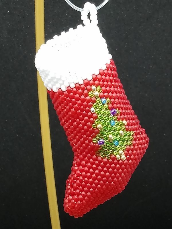 Red Beaded Stocking - Image 3