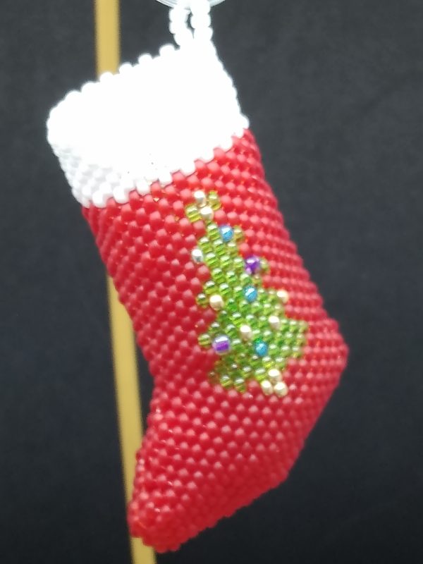 Red Beaded Stocking - Image 2
