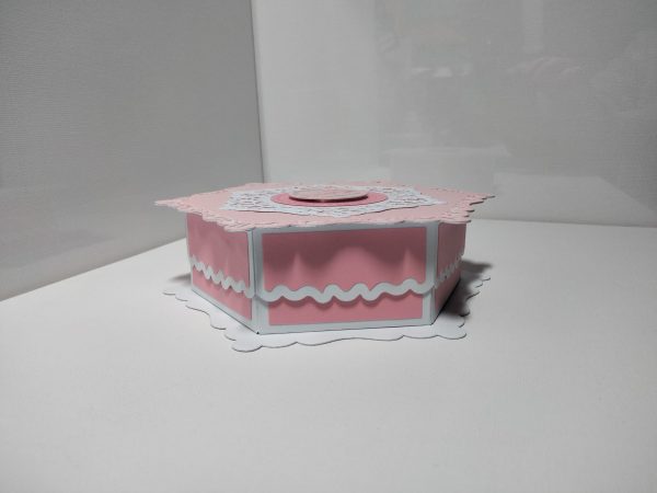 Hexagon Gift Box (pink & white) - Image 2