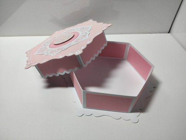 Hexagon Gift Box (pink & white) - Image 5