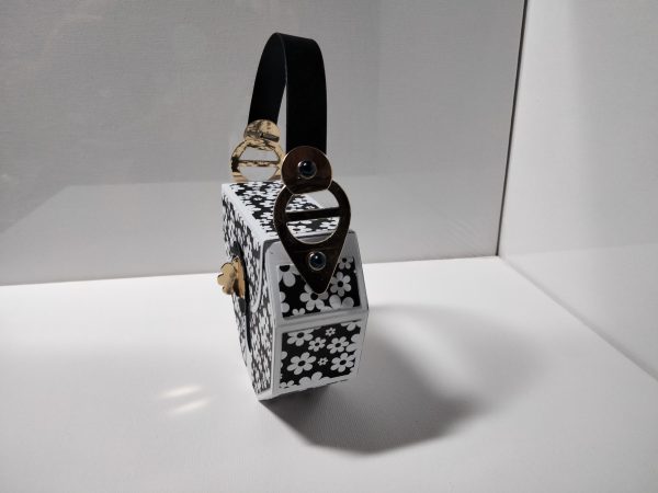 Handbag Gift Bag (black & white floral) - Image 2