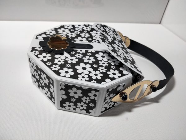 Handbag Gift Bag (black & white floral) - Image 7