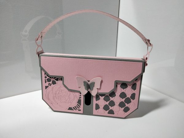 Handbag Gift Bag ( pink & grey )