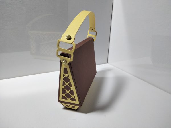 Handbag Gift Bag (brown & yellow) - Image 4