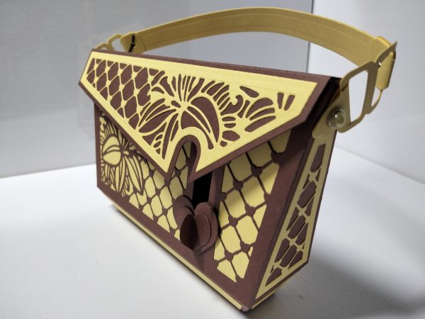 Handbag Gift Bag (brown & yellow) - Image 3