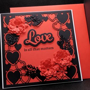 Valentine / Anniversary Card (red & black)
