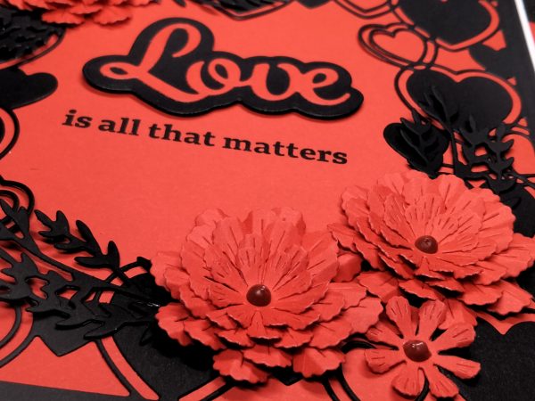 Valentine / Anniversary Card (red & black) - Image 4
