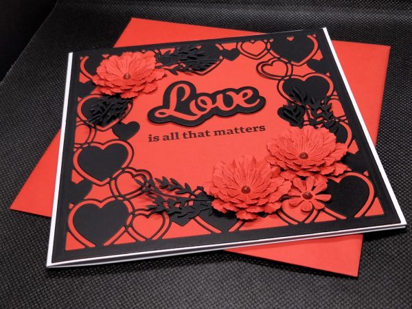 Valentine / Anniversary Card (red & black) - Image 3