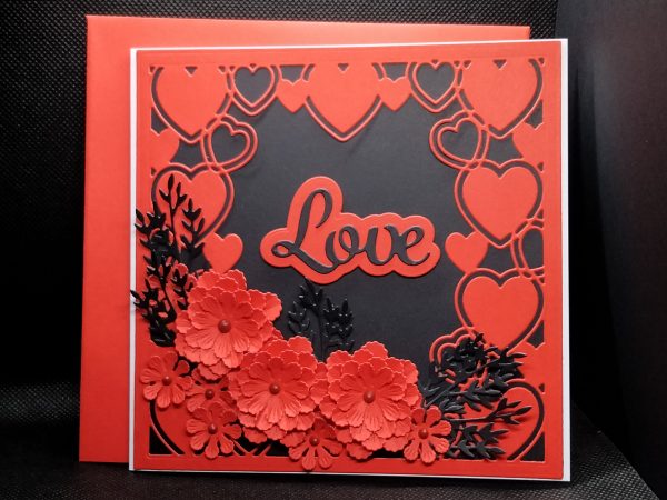 Valentine / Anniversary Card (black & red) - Image 3
