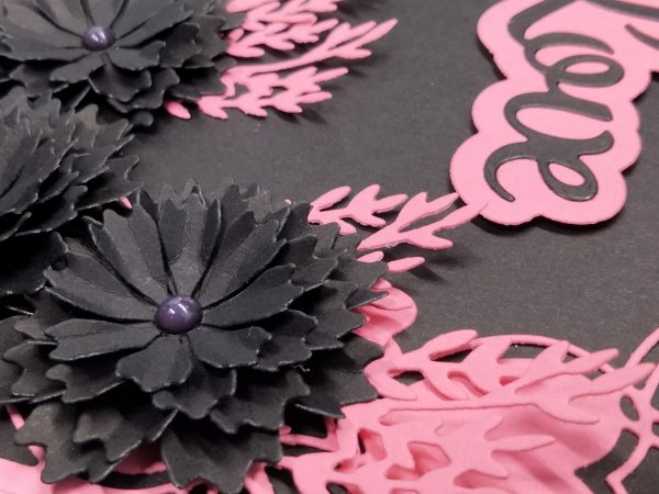Valentine / Anniversary Card (black flowers) - Image 4