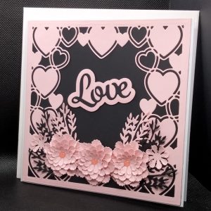 Valentine / Anniversary Card (black & light pink)