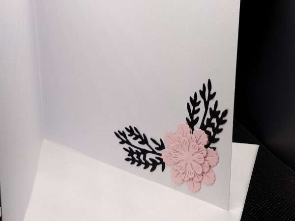 Valentine / Anniversary Card (black & light pink) - Image 5