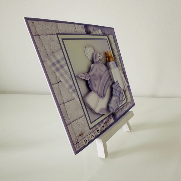 Handmade Baby Boy 7x7 Decoupage Greeting Card - Image 2