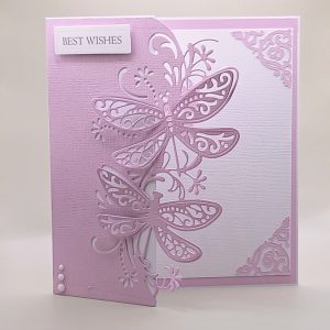 Beautiful over the edge die cut butterfly card