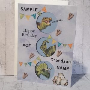 Dinosaur - Happy Birthday Card  ( Choice of Personalisation )