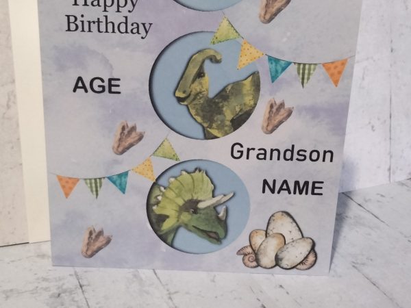 Dinosaur - Happy Birthday Card  ( Choice of Personalisation ) - Image 4