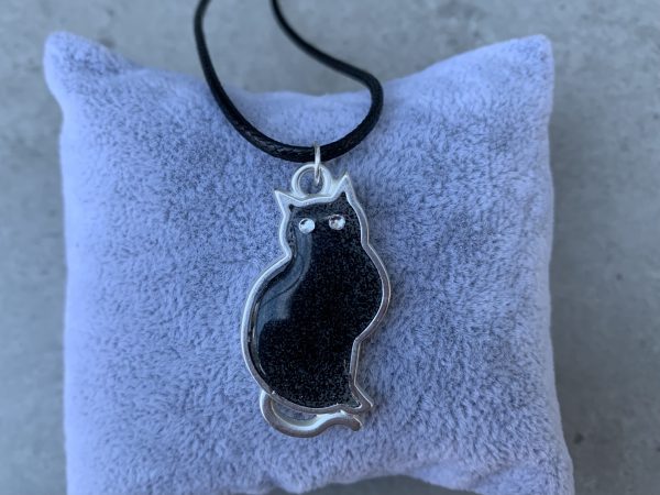 Lucky Black Cat Pendant - Resin