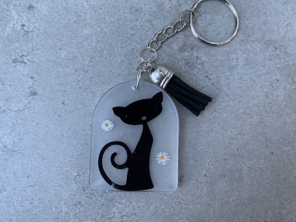 Lucky Black Cat Key Charm - Resin