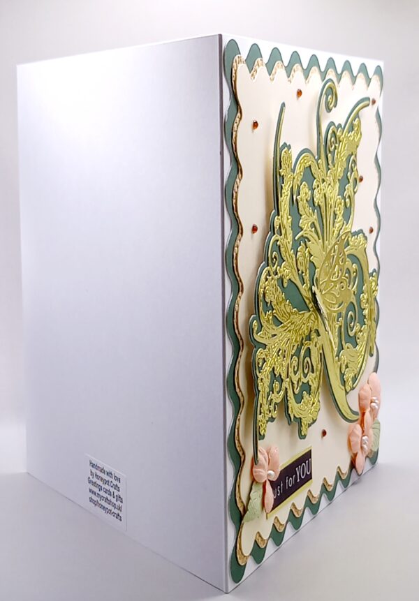 A lovely gold and green die cut card - Image 3