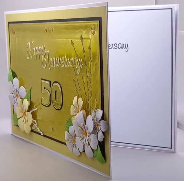 A landscape A5 size Golden wedding anniversary card - Image 2