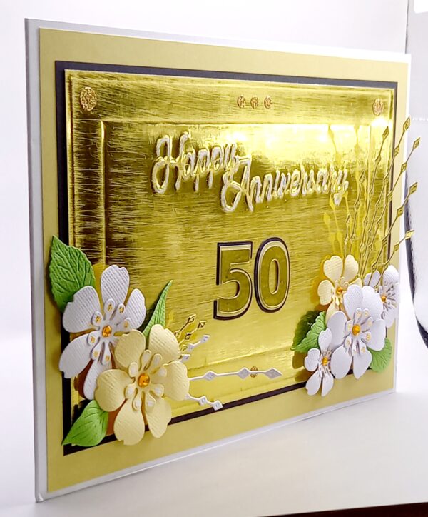A landscape A5 size Golden wedding anniversary card - Image 3