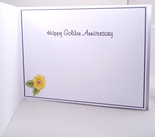 A landscape A5 size Golden wedding anniversary card - Image 4