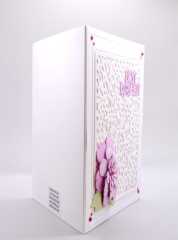 A very intricate filigree die cut any occasion card - Image 2