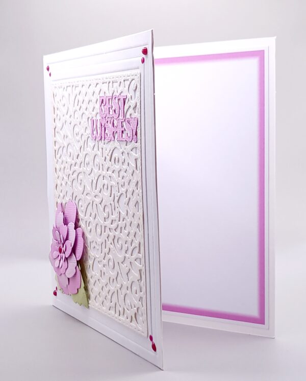 A very intricate filigree die cut any occasion card - Image 4