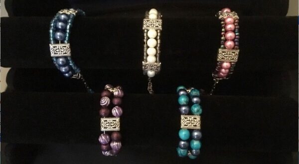 Memory Wire Bracelet with Spacers - In 2 different designs