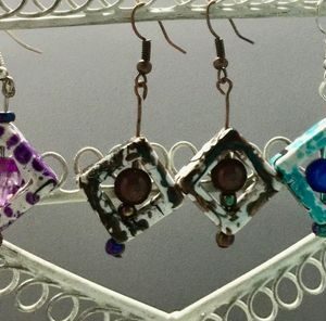 Cube beaded earrings