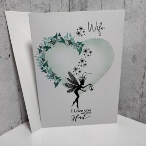 Wife Fairy Card ( green heart )