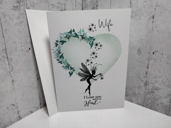 Wife Fairy Card ( green heart )
