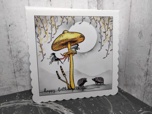Happy Birthday - Fairy and Yellow Mushroom Card - Image 2