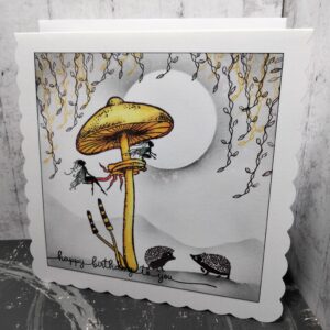 Happy Birthday - Fairy and Yellow Mushroom Card