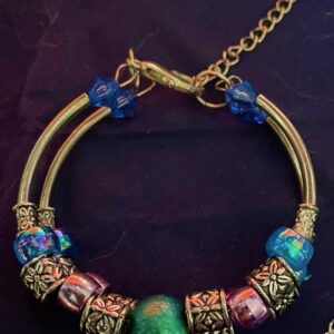 Multi-coloured pony bead bracelet