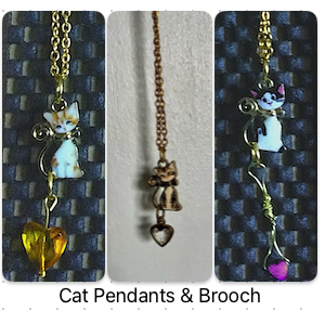 Cat pendants & brooch