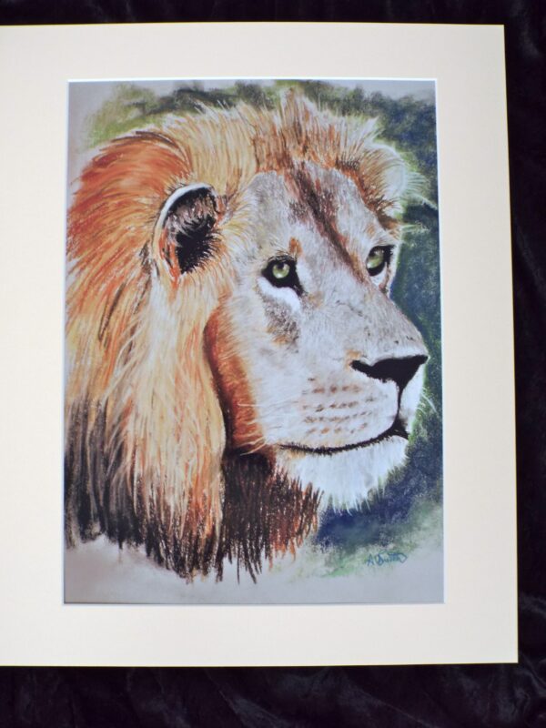 Pastel Lion Artwork Print  - 2 sizes available - Image 2