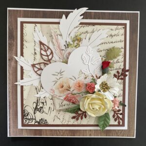 Floral card  heart centre-Any occasion