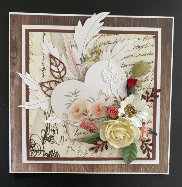 Floral card  heart centre-Any occasion